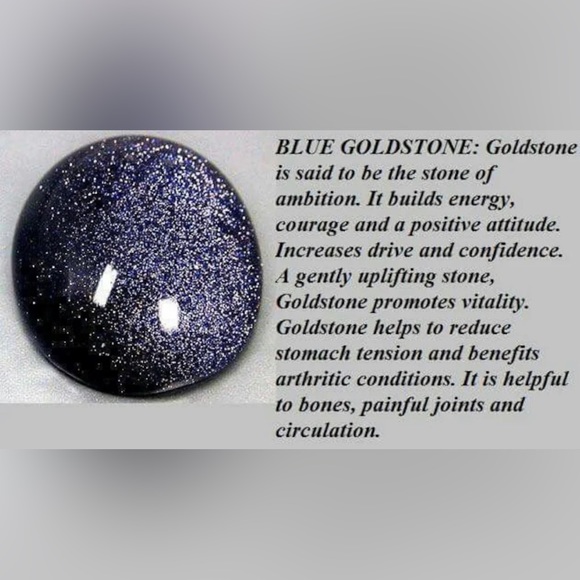 Blue Sandstone Gemstone in a Stainless Steel Ring size 9.5 - Picture 4 of 5